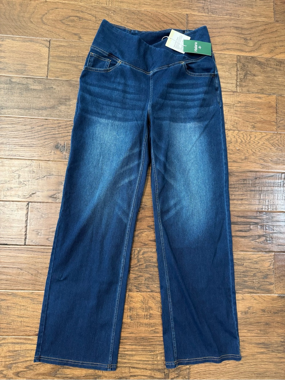 HALARA Dark Blue Wide Leg Pull-On Jeans